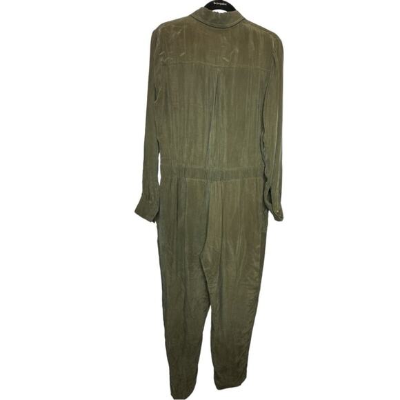 Revolve Sen 100% Silk Gunther Jumpsuit in Army Green Medium - Picture 7 of 10